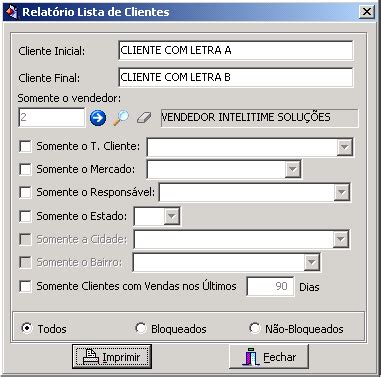 PEDIDO Relatório Lista de Cliente Normal Manual Intelitime Solucoes