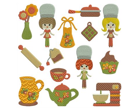 Retro Kitchen Machine Embroidery Instant By Embroiderquilt