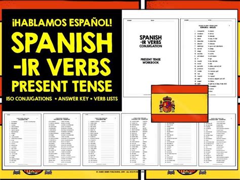 Spanish Ir Verbs Present Tense Conjugation Practice Teaching Resources