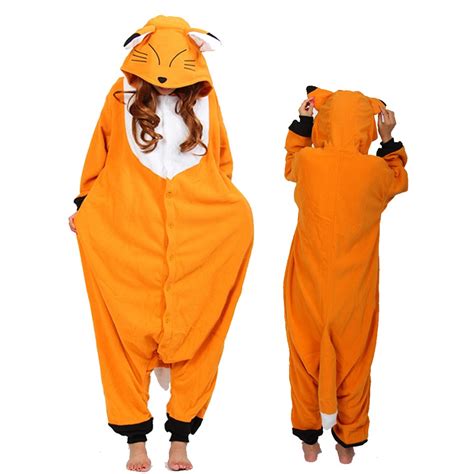 Fox Onesie Pajamas for Adult Animal Onesies Cosplay Halloween Costumes ...