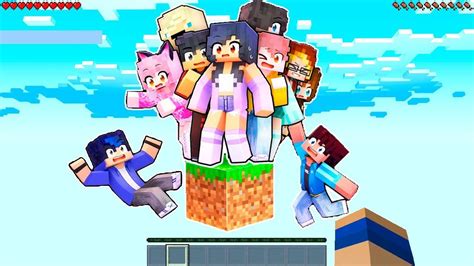 I FOUND APHMAU 10 Friends On ONE BLOCK In Minecraft YouTube