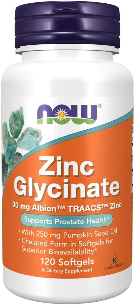 GLICINATO DE ZINCO 30 MG NOW 120 CAPS Amazon Br