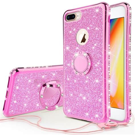 Apple Iphone 8 Caseiphone 7 Caseglitter Cute Phone Case Girls Kickstandbling Diamond