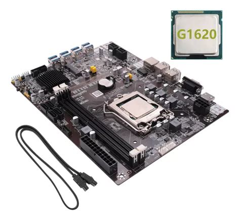 Placa mãe De Mineração B75 Btc cpu G1620 cabo Lga1155 8xpcie