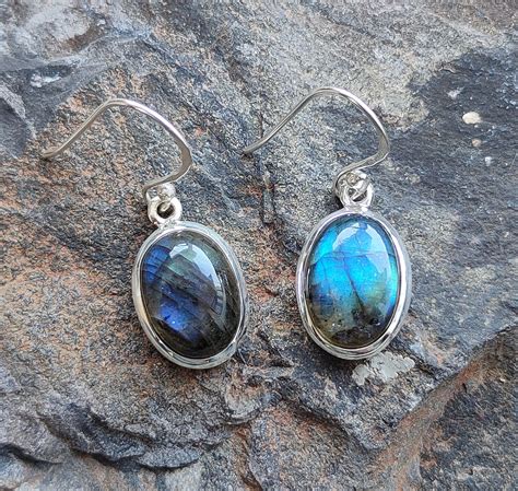 Labradorite Earrings Labradorite Dangle Earring Handmade Etsy