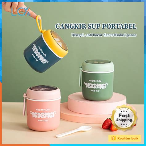 Jual LCX Portable Soup Cup Gelas Mug Multifungsi Anti Tumpah Cangkir