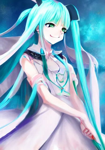 A Fantasy Anime Portrait Of Hatsune Miku By Yoneyama Stable