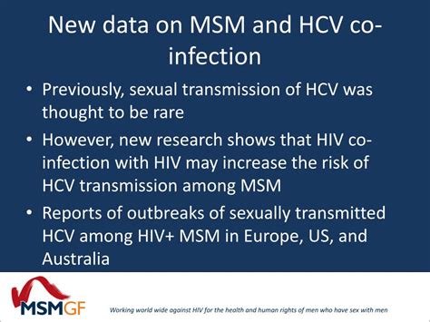 Ppt Transmission Of Hcv Among Men Who Have Sex With Men Msm Issues And Access Barriers