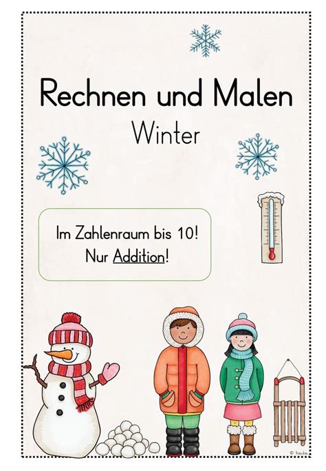 Rechen Mal Blätter im ZR bis 10 Winter Unterrichtsmaterial im Fach