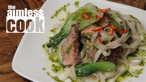 Thai Inspired Beef Salad With Rice Noodle Recipe Youtube