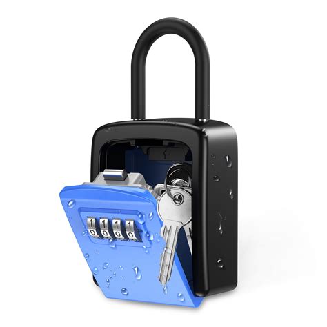 Key Lock Box, Wall Mounted Key Box Weatherproof 5 Keys Capacity 4 Digit Combination Key Storage ...