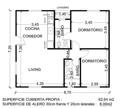 Plano Vivienda M Small House Floor Plans Micro House Plans Barn