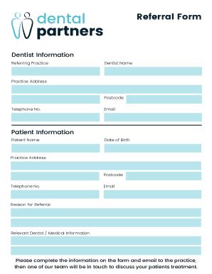 Fillable Online DP Referral Form General Fax Email Print PdfFiller