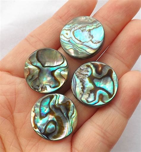 Pieces Double Sides Mm Genuine Abalone Paua Shell Round Disc Beads