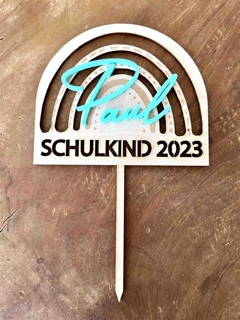 Cake Topper Aus Holz Zur Einschulung F R Schulkind Aus Holz Zum