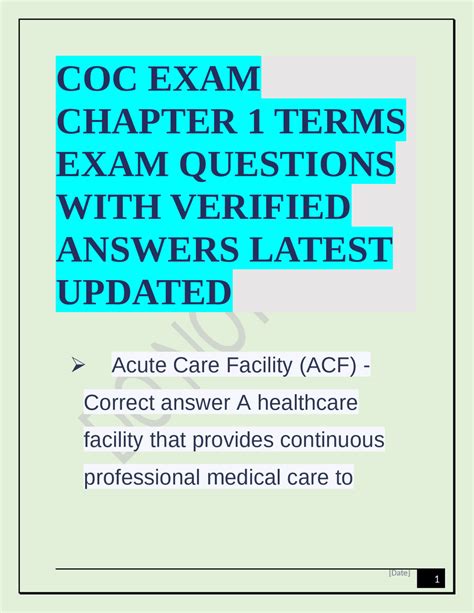 Coc Exam Chapter Terms Exam Questions With Verified Answers Latest