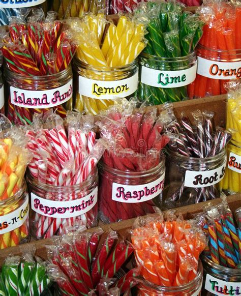 Stick Candy Brightly Colored Stick Candy In Clear Glass Jars Aff