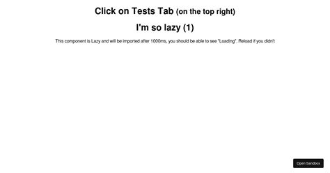 React Lazy Component Testing Forked Codesandbox
