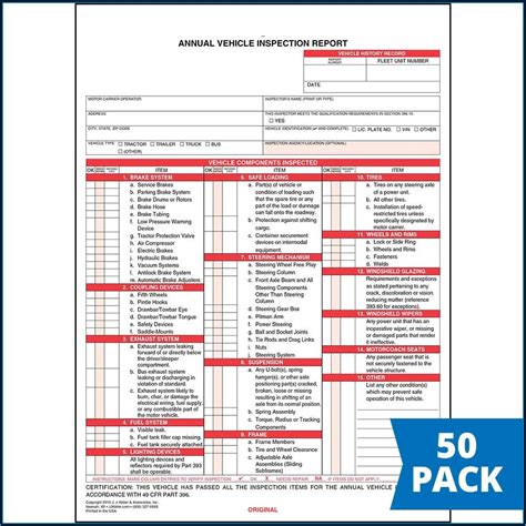 Fmcsa Annual Inspection Form Printable Printable Forms Free Online