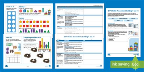 Eyfs Maths Assessment Support White Rose Maths Building 9and10