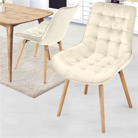 Miadomodo Chaise De Salle Manger En Velours Lot De Pieds En