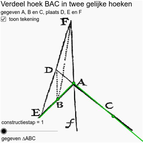 Fvs Deel Een Hoek In Twee Gelijke Hoeken Geogebra