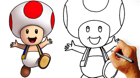 How To Draw Cute Toad Super Mario Characters Step By Step YouTube