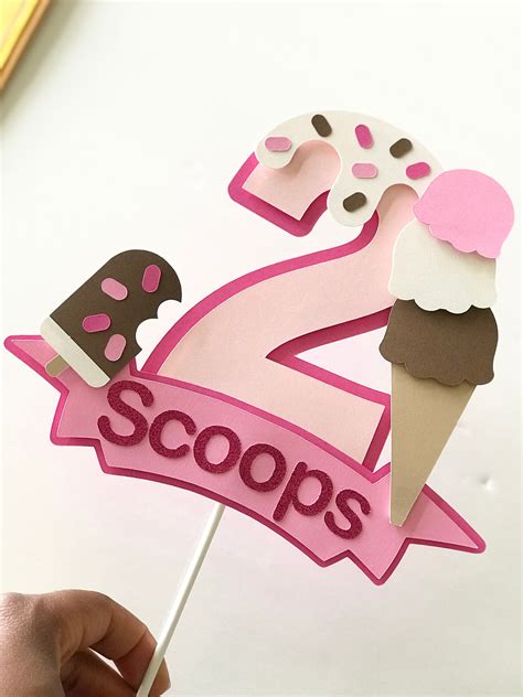 Ice Cream Cake Topper Two Sweet Cake Topper Sweet Treat Etsy