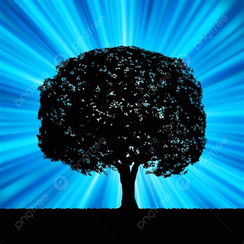 Tree With Blue Burst Template Eps 8 Abstract Texture Drawing Vector