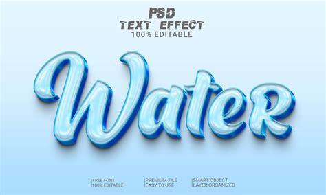 Water Text Psd