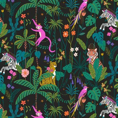 TISSU DASHWOOD STUDIO JUNGLE LUXE 2232 COTON METAL 110 CM