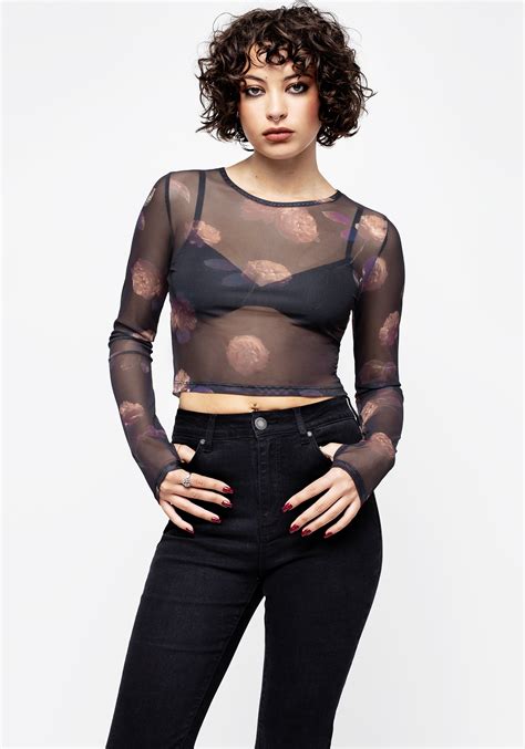 Monica Floral Mesh Top Disturbia