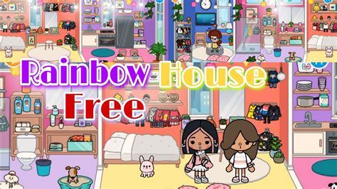 Dekor Rumah Rainbow Gratis Part Di Toca Boca Life World Youtube