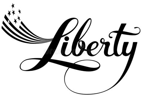 Liberty Custom Calligraphy Text Stock Vector Illustration Of