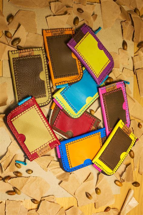 Colorful Leather Wallet Made Entirely By Hand Etsy Handmade Etsy