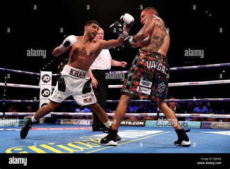 Amir Khan Left And Samuel Vargas In Action During Their Welterweight