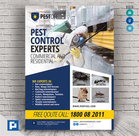 Pest Control Services Company Flyer Psdpixel