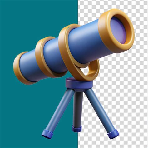 Premium PSD 3d Telescope Icon On Transparent Background