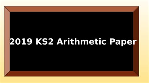 2019 Ks2 Arithmetic Sats Powerpoint Teaching Resources