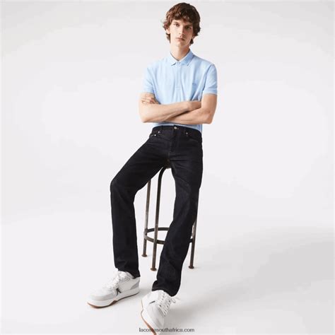 Men Lacoste Blue Ml4 Slim Fit Stretch Cotton Denim Pants Tj8x40420