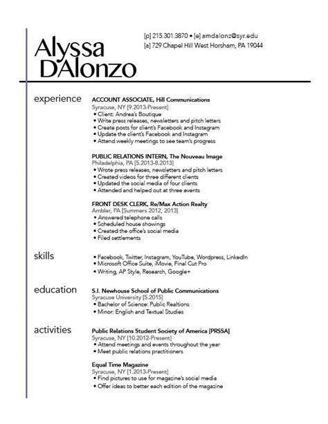 Alyssa Dalonzos Resume By Alyssa Dalonzo At