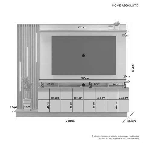 Estante Home Para Tv At Polegadas Portas Absoluto Jcm M Veis