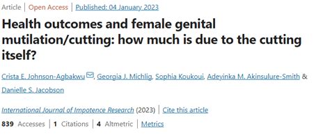 Health Outcomes And Female Genital Mutilation Cutting How Much Is Due