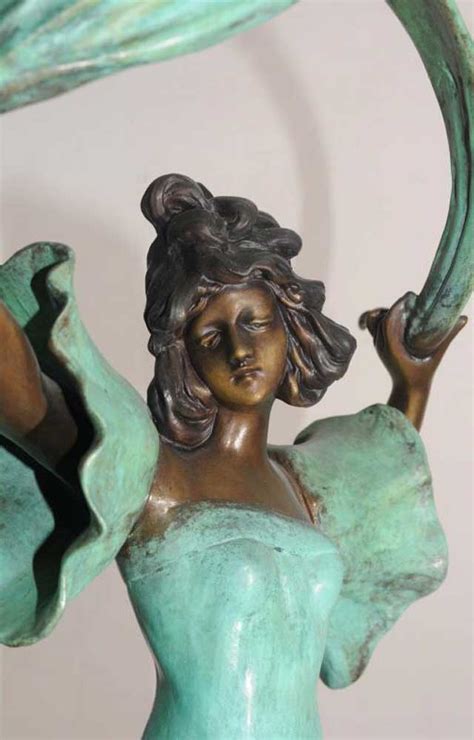 Bronze Art Nouveau Female Signed Ant Nelson Figurine Statue