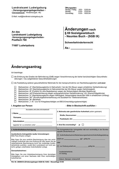 Antrag Auf Neufeststellung Einer Schwerbehinderung