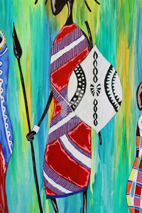 Original Maasai Tribal Painting Painting By Hiten Mistry Artmajeur