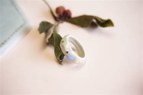 Ring Size 8 14 Ceramic Ring Porcelain Ring Handmade Etsy