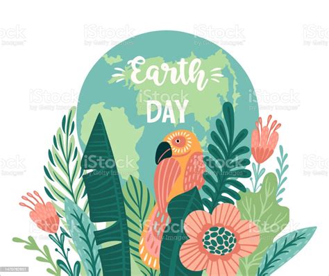 Vector Illustration For Earth Day And Other Environmental Concept Isolated Design For Card