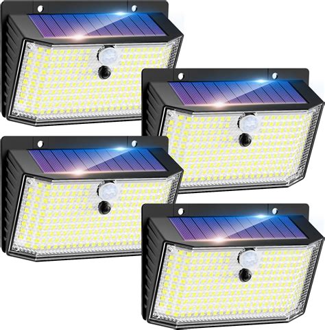 Kolpop 208LED 4 Pezzi Luce Solare LED Esterno Con Sensore Di Movimento