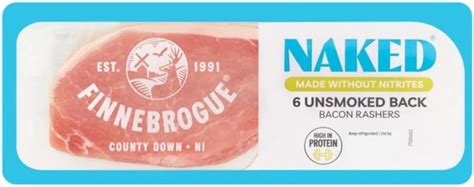 Finnebrogue Artisan Naked Bacon 6 Unsmoked Back Bacon Rashers 200g Amazon Co Uk Grocery